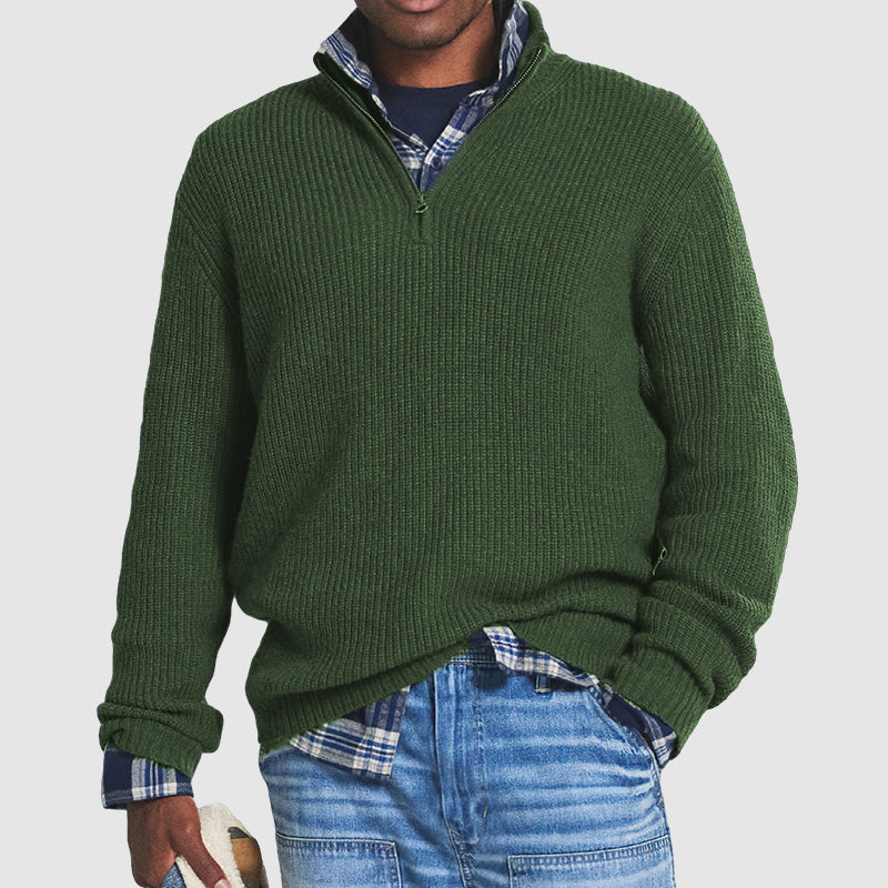 Daniel Herre Kasjmirsweater – Stilfuld & Komfortabel Sweater med Lynlås og Business-Casual Look