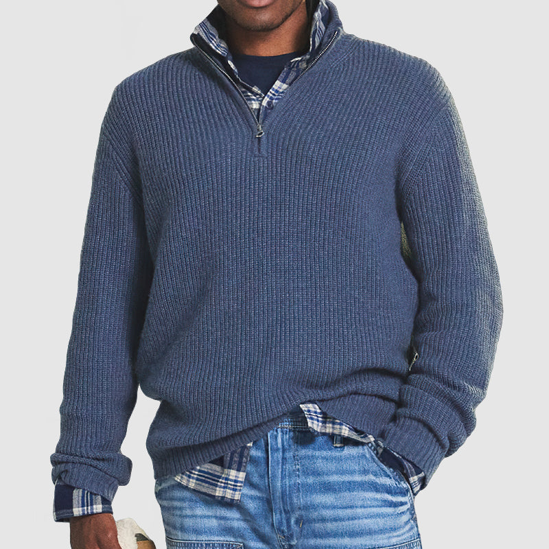 Daniel Herre Kasjmirsweater – Stilfuld & Komfortabel Sweater med Lynlås og Business-Casual Look