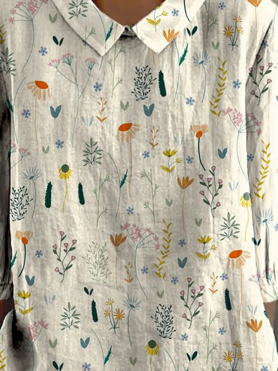 Alina Damebluse – Let Bluse med Vildt Blomsterprint & Afslappet Sommerpasform