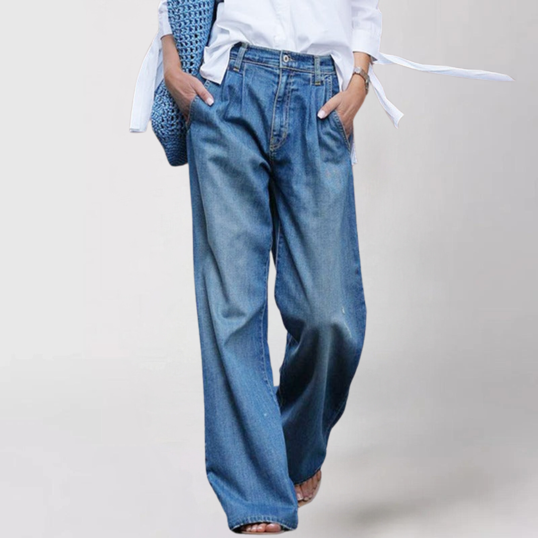 Clara Dame Jeans – Elegante Vide Bukser i Højkvalitets Denim med Komfortabel Pasform