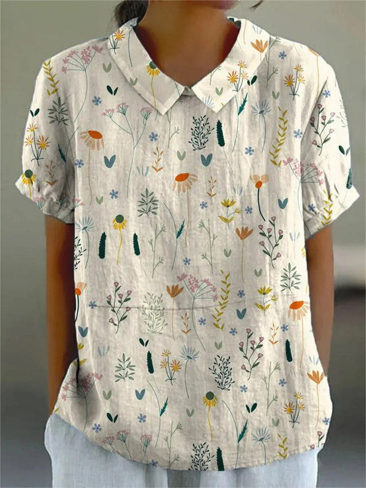 Alina Damebluse – Let Bluse med Vildt Blomsterprint & Afslappet Sommerpasform
