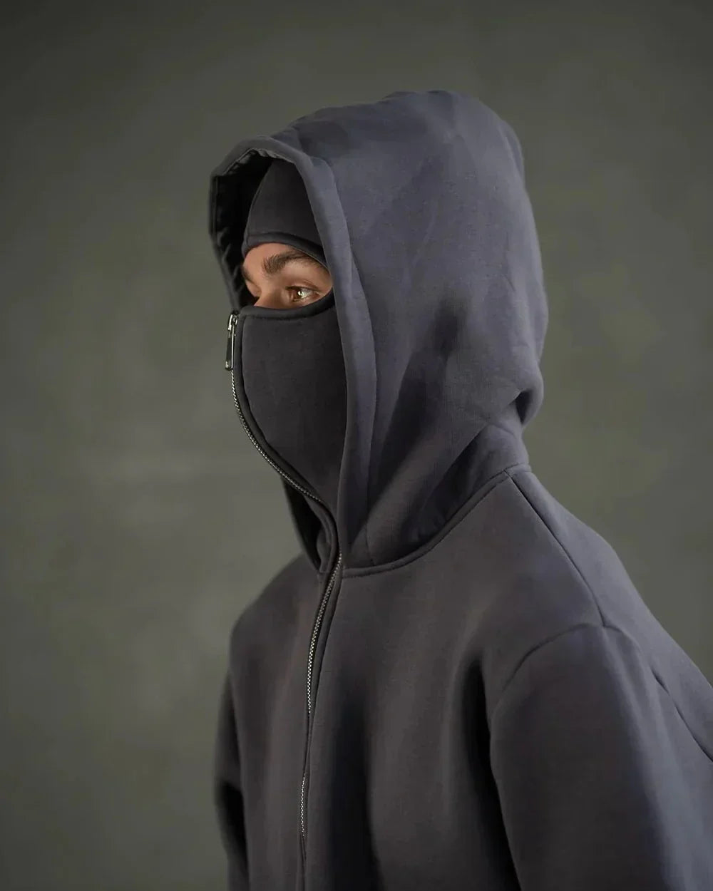 Max Herre Balaclava Hættetrøje – Hættetrøje med Lynlås i Fuld Længde, Ansigtsbeskyttelse og Urban Stil