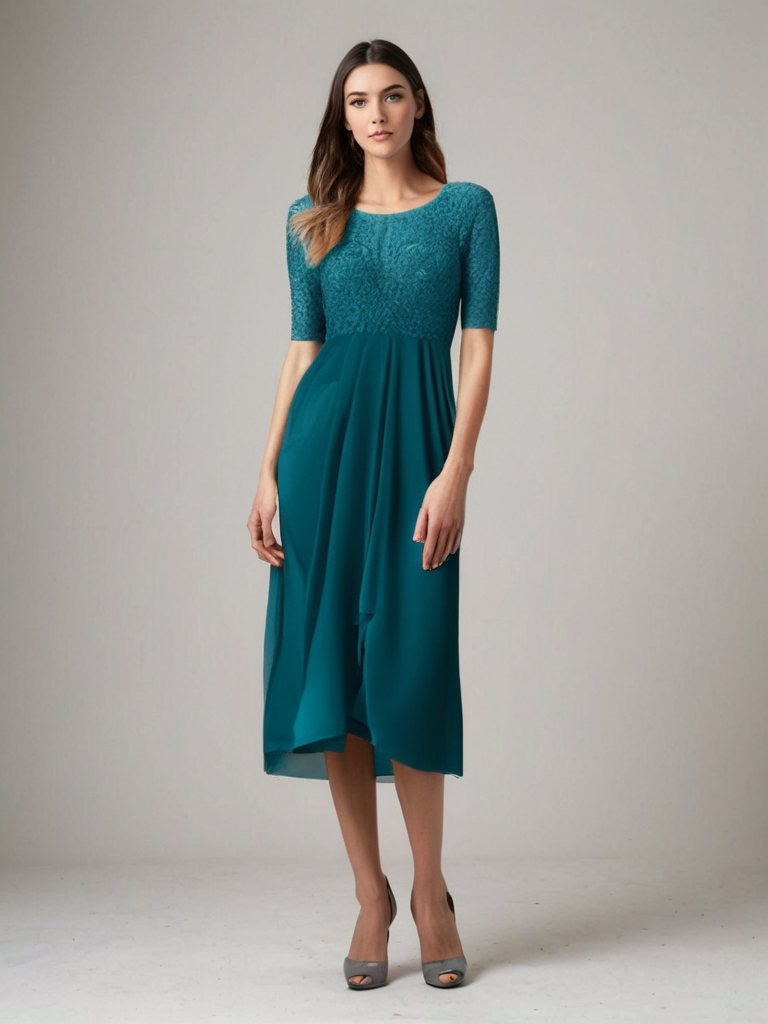 Jara midi kjole til damer – Elegant blondekjole med tidløst snit og behagelig pasform