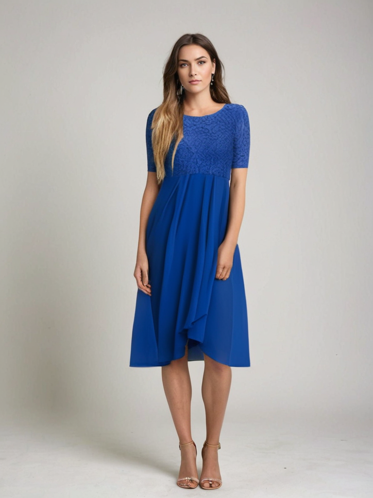 Jara midi kjole til damer – Elegant blondekjole med tidløst snit og behagelig pasform