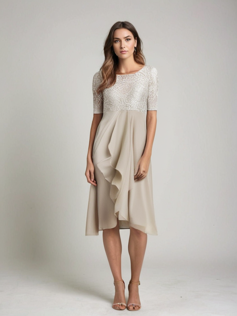 Jara midi kjole til damer – Elegant blondekjole med tidløst snit og behagelig pasform