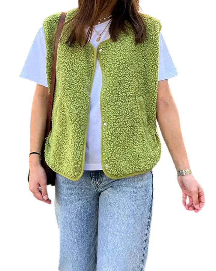 Eveline Dame Teddy-Bodywarmer – Trendy & Figursyet Vest til Enhver Anledning