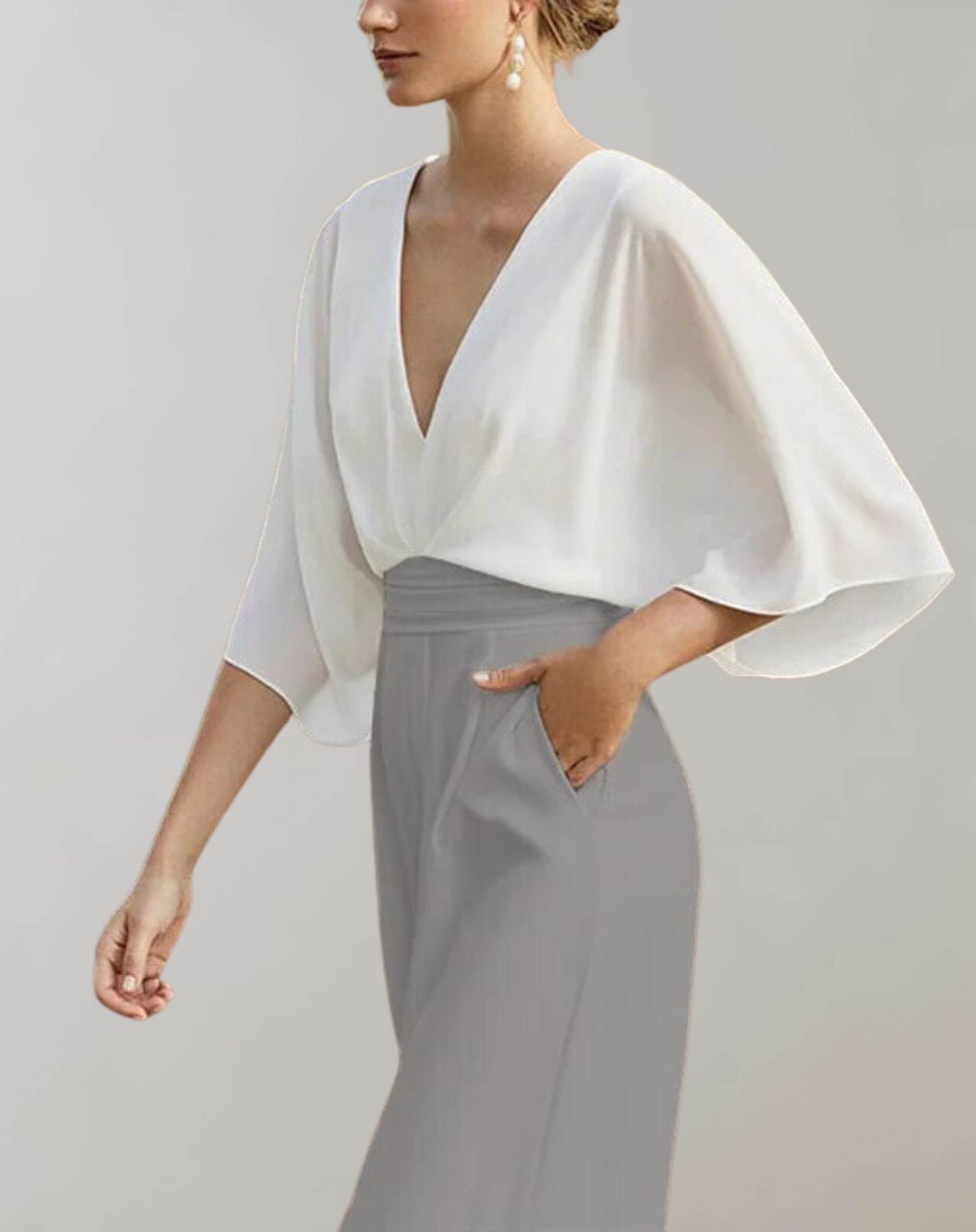 Suzette Dame Jumpsuit – Elegant Jumpsuit med Dyb Udstigning og Vide Ben for en Sofistikeret Stil