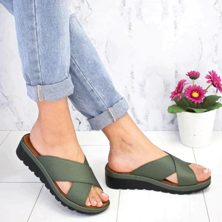 Celia Dame Sandaler – Ortopædiske Sommer Sandaler med Memory Foam Sål & Åndbart Bomuld
