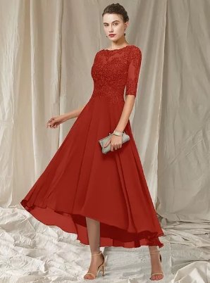 Havana Dame Aftenkjole – Elegant Lang Blonderkjole med Figurformet Snit til Festlige Anledninger