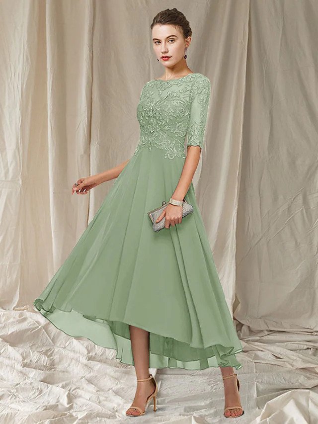 Havana Dame Aftenkjole – Elegant Lang Blonderkjole med Figurformet Snit til Festlige Anledninger