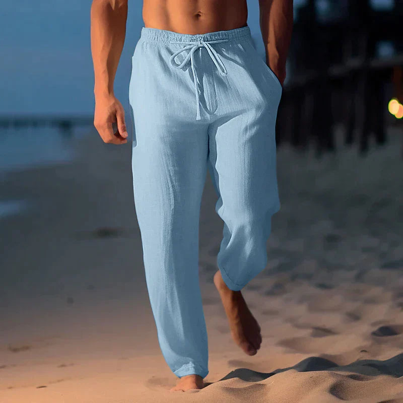 Homer Herre Linnedbukser – Åndbare Letvægts Sommerbukser med Moderne Snit og Casual Stil