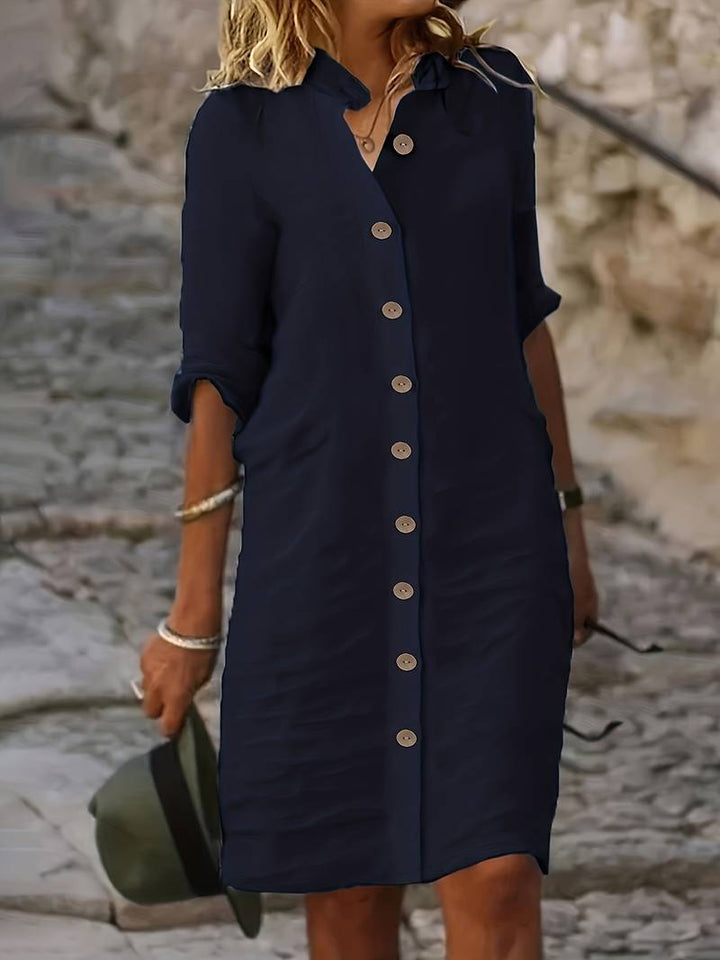 Isabella midi-kjole til kvinder – Elegant, casual kjole med et enkelt design og behagelig pasform