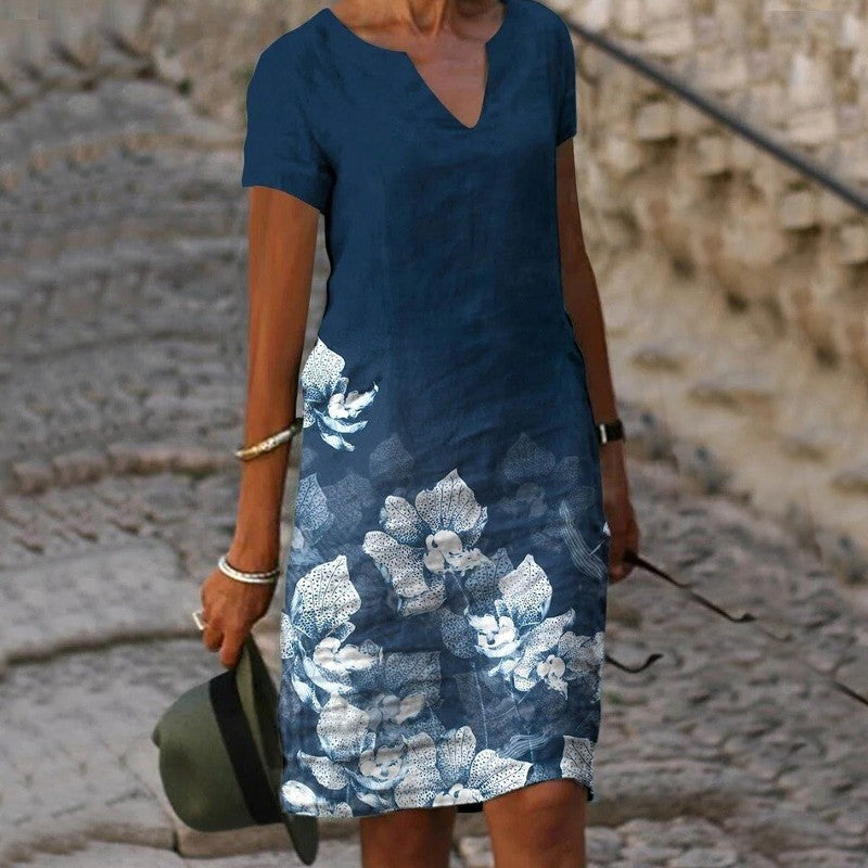 Isabelle Sommerkjole til Kvinder – Let Blomstret Kjole med Elegant Snit & Åndbar Komfort