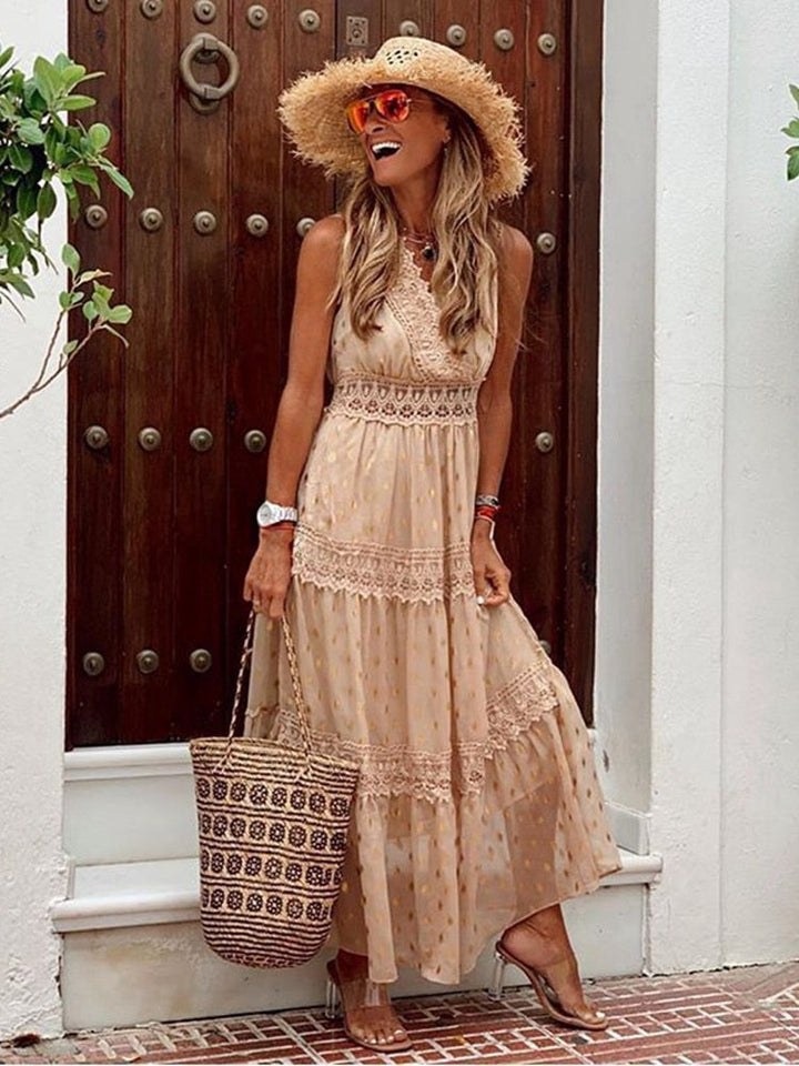 Ingrid Dame Boho Kjole – Let Ibiza Stil med Elegant Snit til Sommerdage