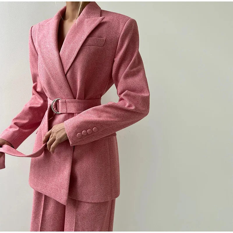 Sophie Dame 3-delt Sæt – Elegant Blazer, Korset og Højtaljede Bukser til Business og Stilfulde Looks
