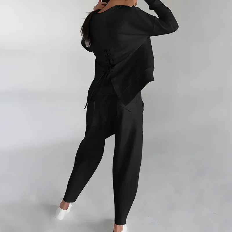 Marley Dameset – Stilfuldt og Komfortabelt To-delt Outfit med Moderigtige Detaljer