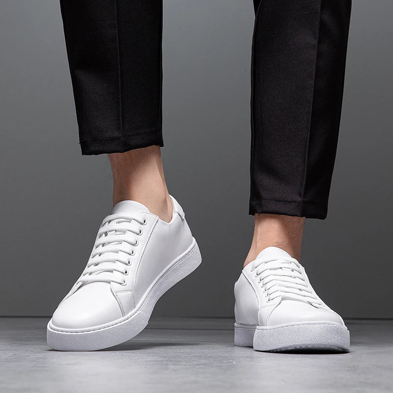 David herresneakers i læder – Elegante sko i ægte læder med komfortabel sål og tidløst design