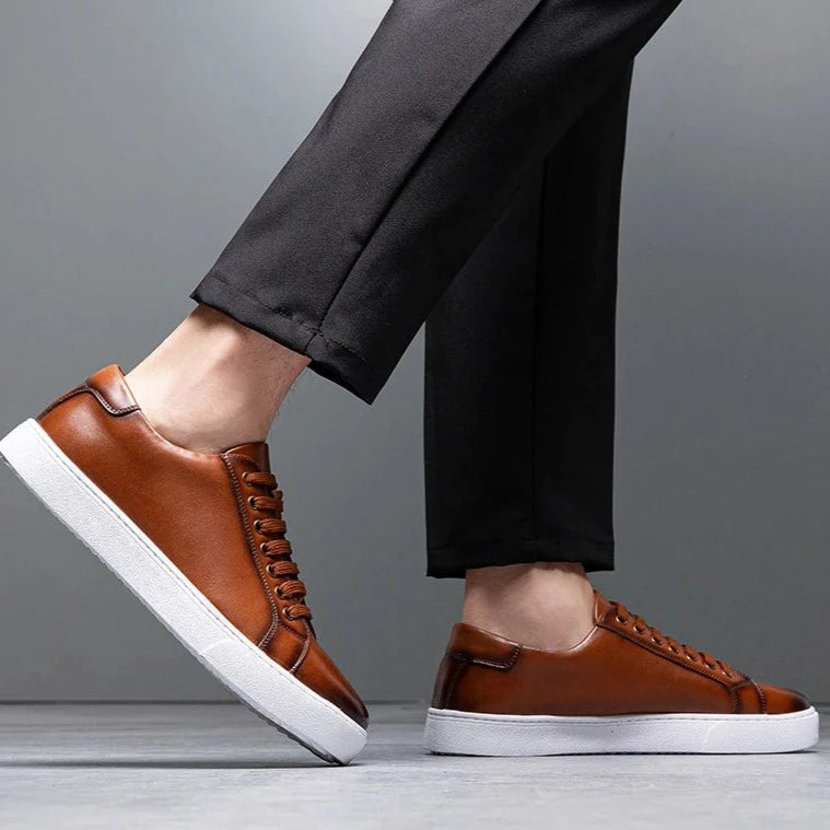 David herresneakers i læder – Elegante sko i ægte læder med komfortabel sål og tidløst design