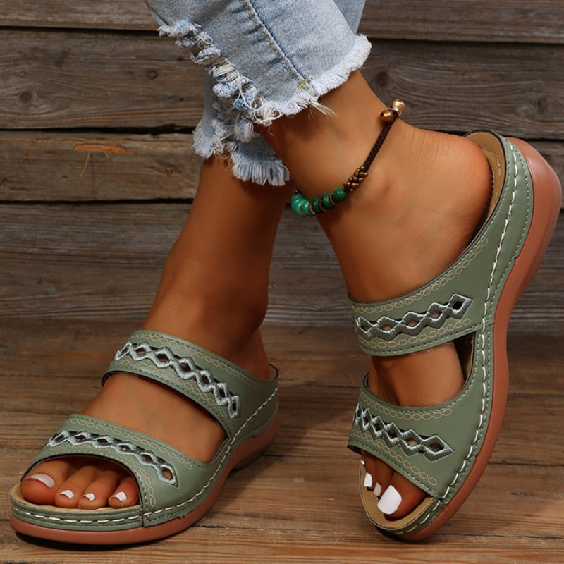 Galena Dame Sandaler – Ortopædiske Sommer Sandaler med Tre-bue Støtte & Åndbart Design