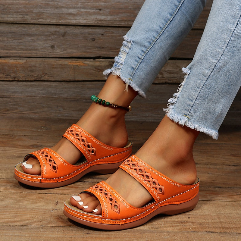 Galena Dame Sandaler – Ortopædiske Sommer Sandaler med Tre-bue Støtte & Åndbart Design