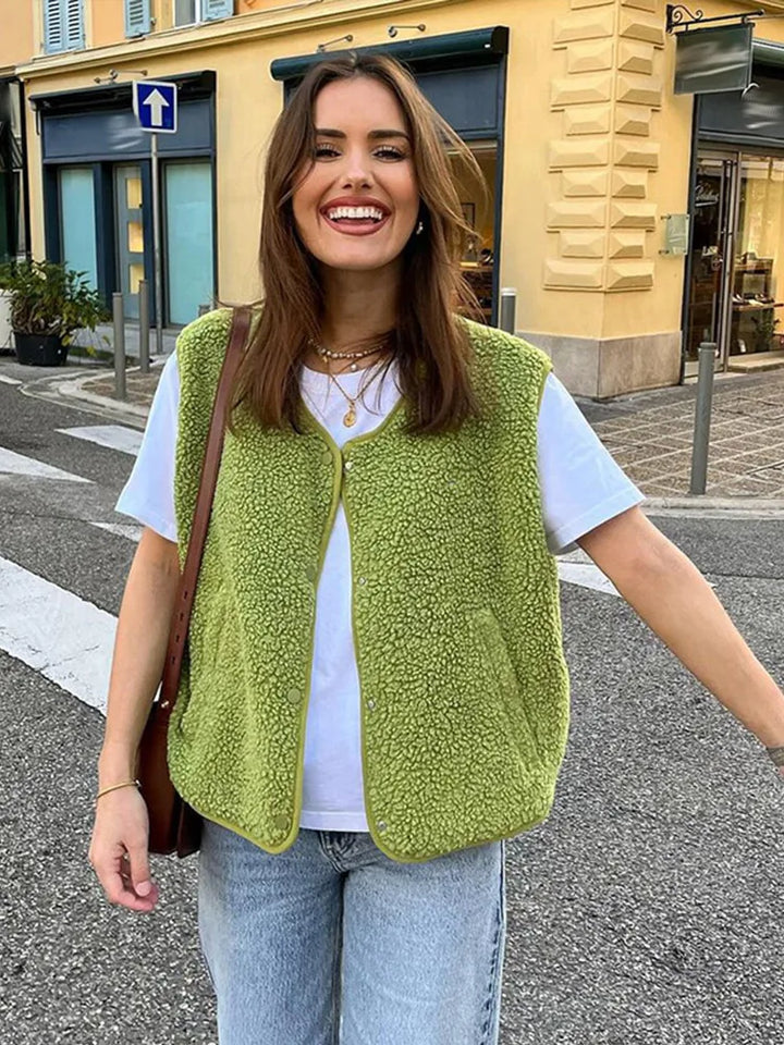 Eveline Dame Teddy-Bodywarmer – Trendy & Figursyet Vest til Enhver Anledning