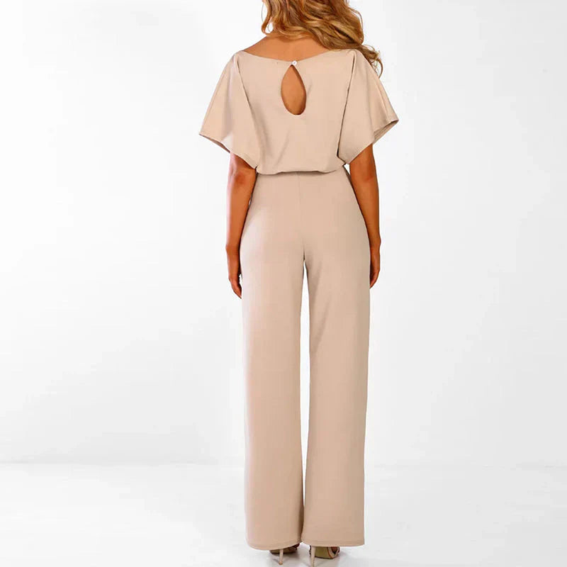 Tabitha Dame Jumpsuit – Elegant Jumpsuit med Bindebånd og Flatterende Snit