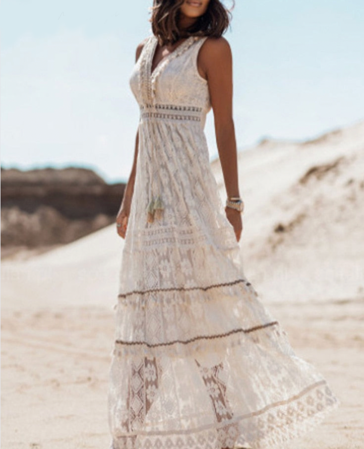 Lotte Boho Damekjole – Let Sommerkjole i Åndbart Stoff med Elegant Håndlaget Design