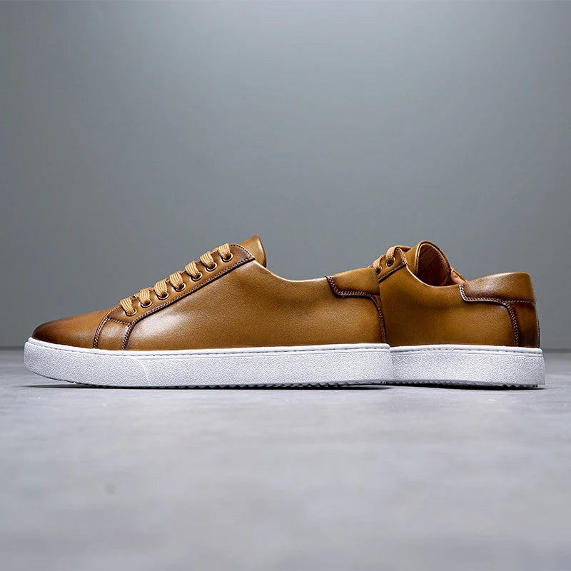 David herresneakers i læder – Elegante sko i ægte læder med komfortabel sål og tidløst design