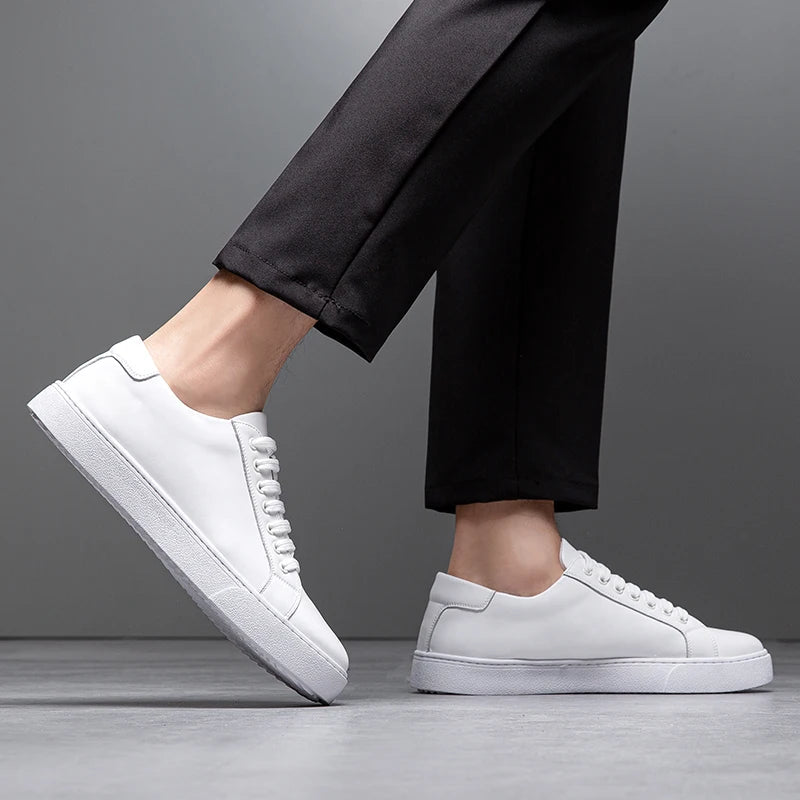 David herresneakers i læder – Elegante sko i ægte læder med komfortabel sål og tidløst design