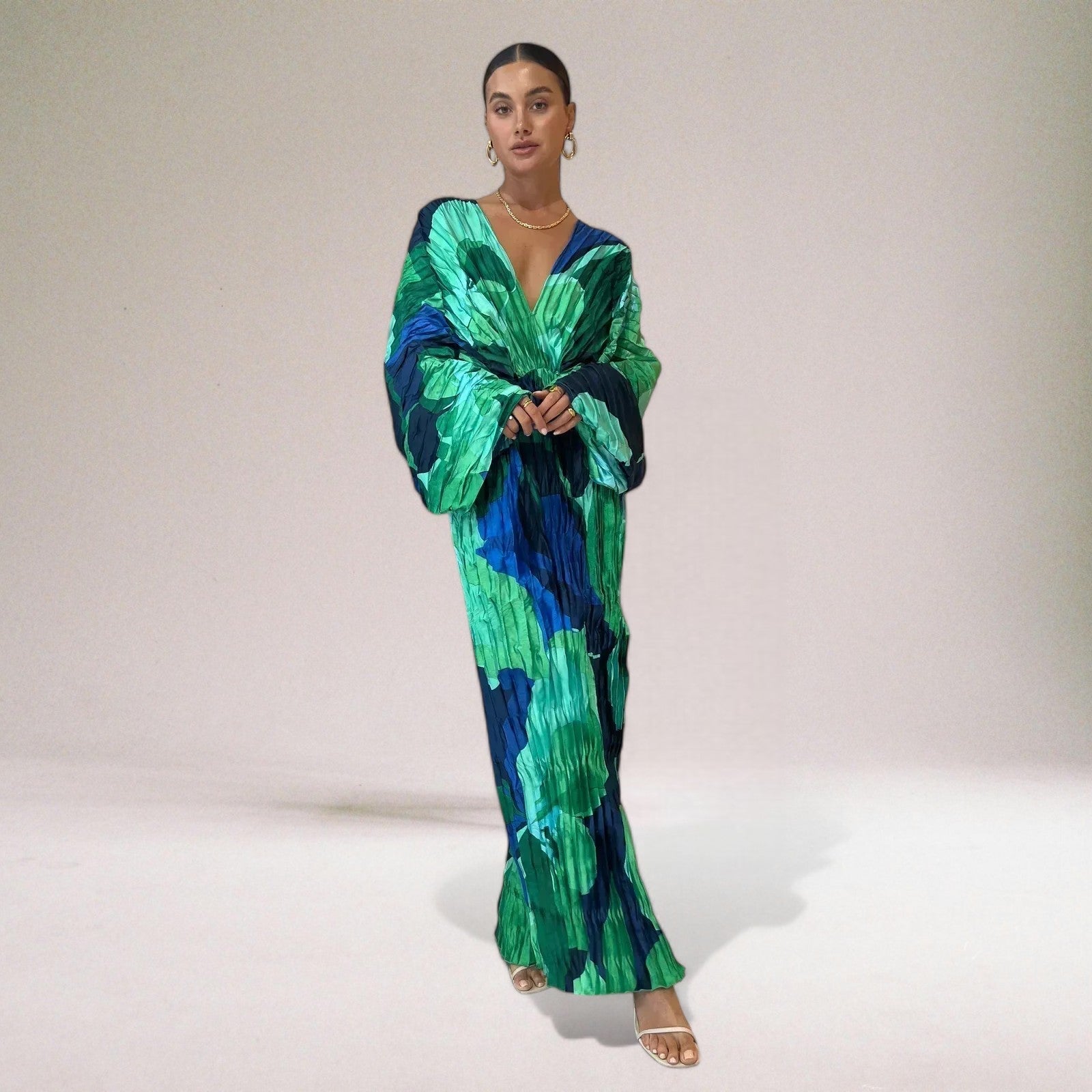 Talitha Dame Maxikjole – Let Sommerkjole med V-Hals, Elegant Snit og Let Udseende