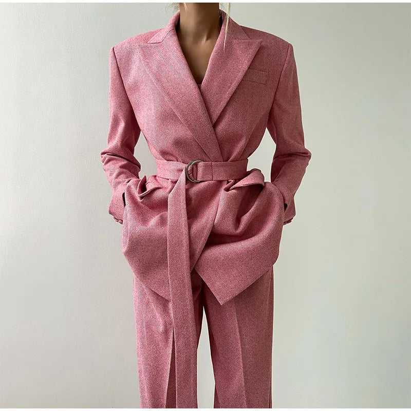Sophie Dame 3-delt Sæt – Elegant Blazer, Korset og Højtaljede Bukser til Business og Stilfulde Looks
