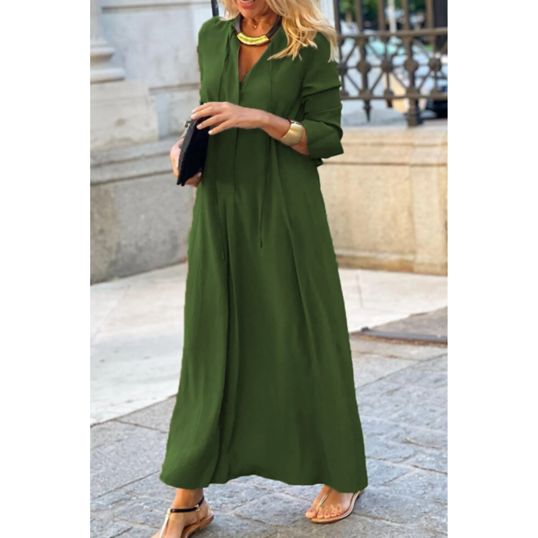 Hannalore lang kjole til kvinder – Let sommerkjole med behagelig pasform og elegant look