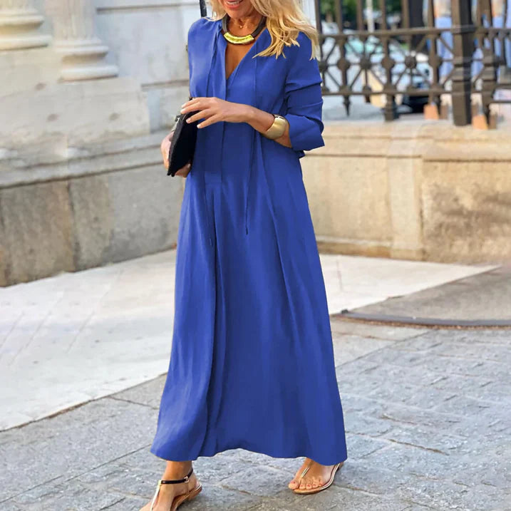 Hannalore lang kjole til kvinder – Let sommerkjole med behagelig pasform og elegant look