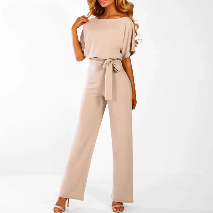 Tabitha Dame Jumpsuit – Elegant Jumpsuit med Bindebånd og Flatterende Snit