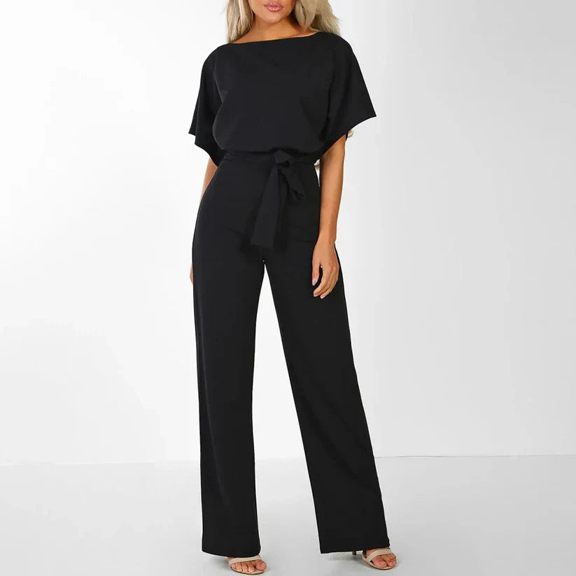 Tabitha Dame Jumpsuit – Elegant Jumpsuit med Bindebånd og Flatterende Snit