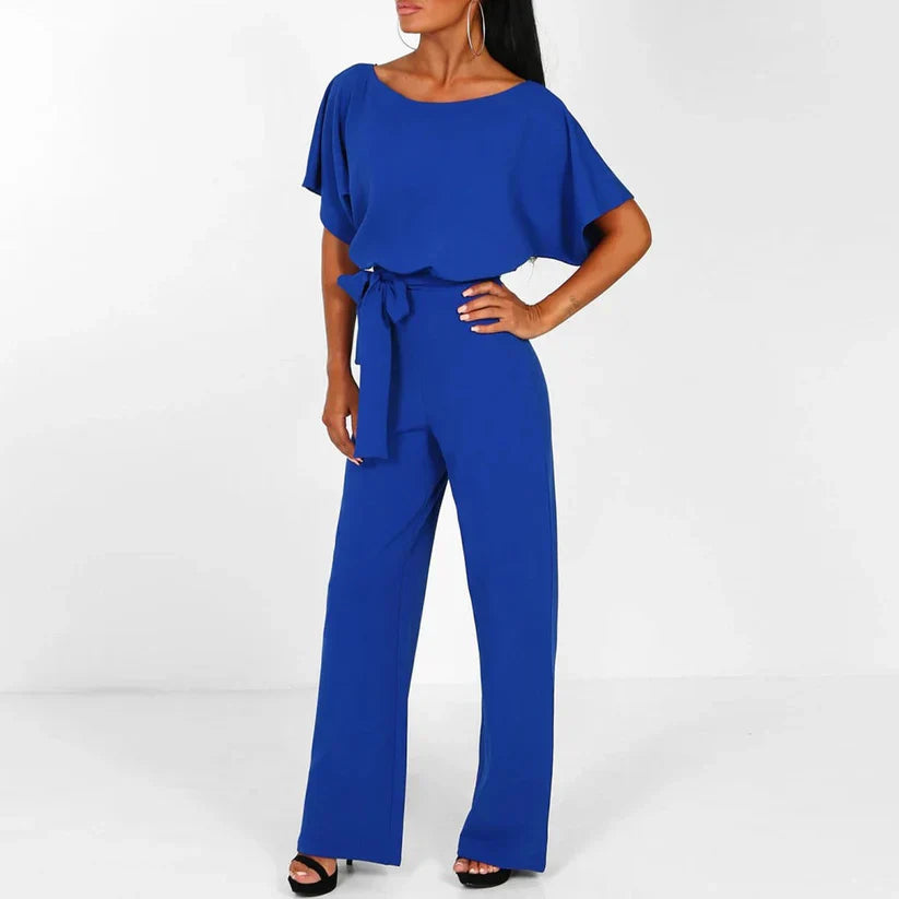 Tabitha Dame Jumpsuit – Elegant Jumpsuit med Bindebånd og Flatterende Snit