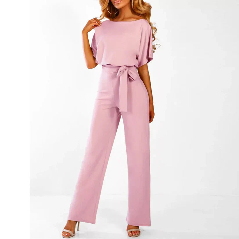 Tabitha Dame Jumpsuit – Elegant Jumpsuit med Bindebånd og Flatterende Snit