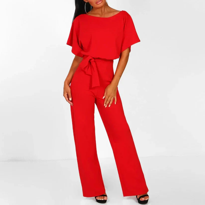 Tabitha Dame Jumpsuit – Elegant Jumpsuit med Bindebånd og Flatterende Snit