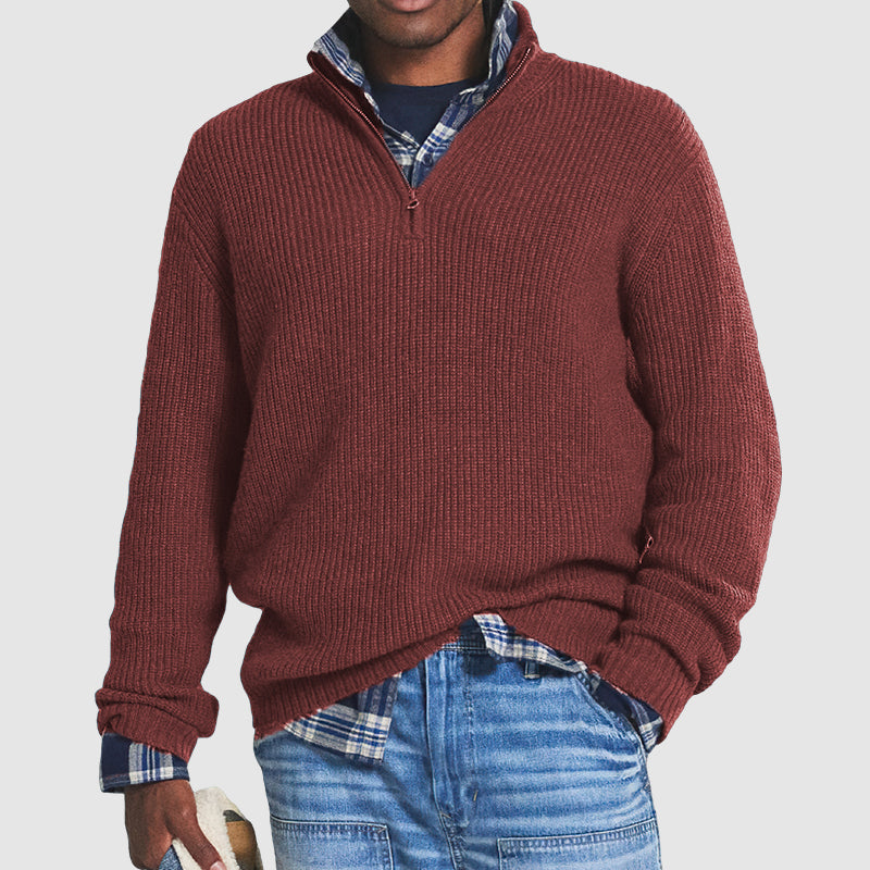 Daniel Herre Kasjmirsweater – Stilfuld & Komfortabel Sweater med Lynlås og Business-Casual Look