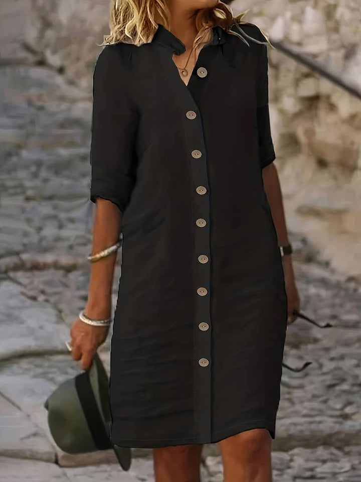 Isabella midi-kjole til kvinder – Elegant, casual kjole med et enkelt design og behagelig pasform