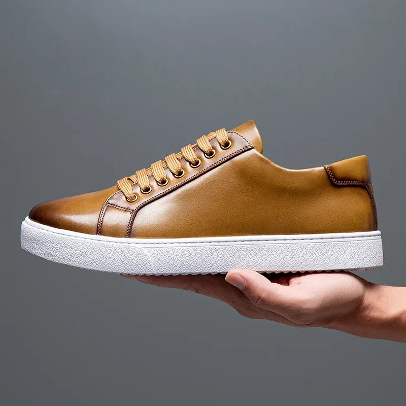 David herresneakers i læder – Elegante sko i ægte læder med komfortabel sål og tidløst design