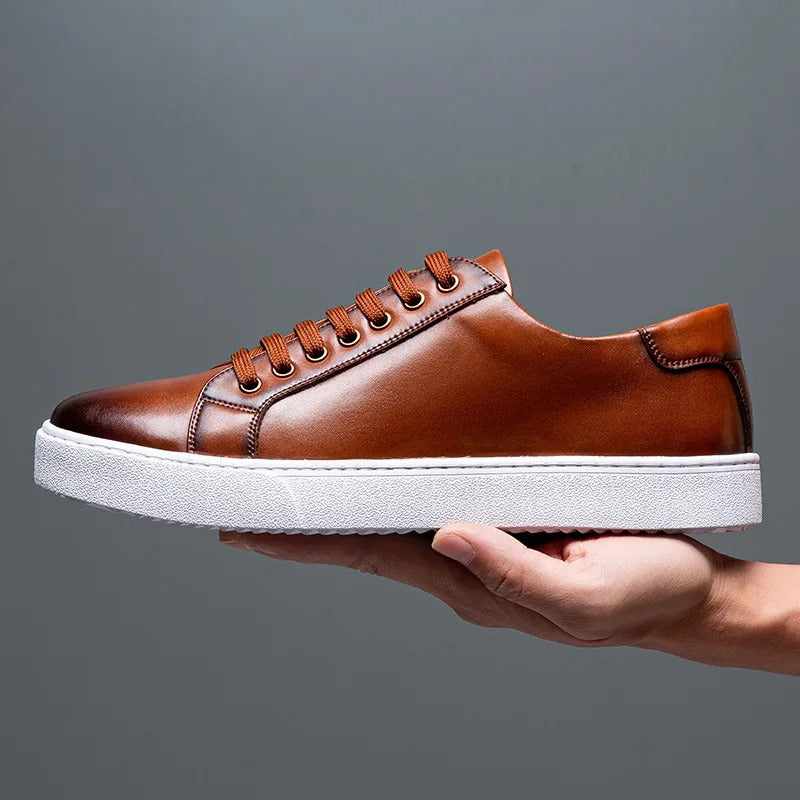 David herresneakers i læder – Elegante sko i ægte læder med komfortabel sål og tidløst design