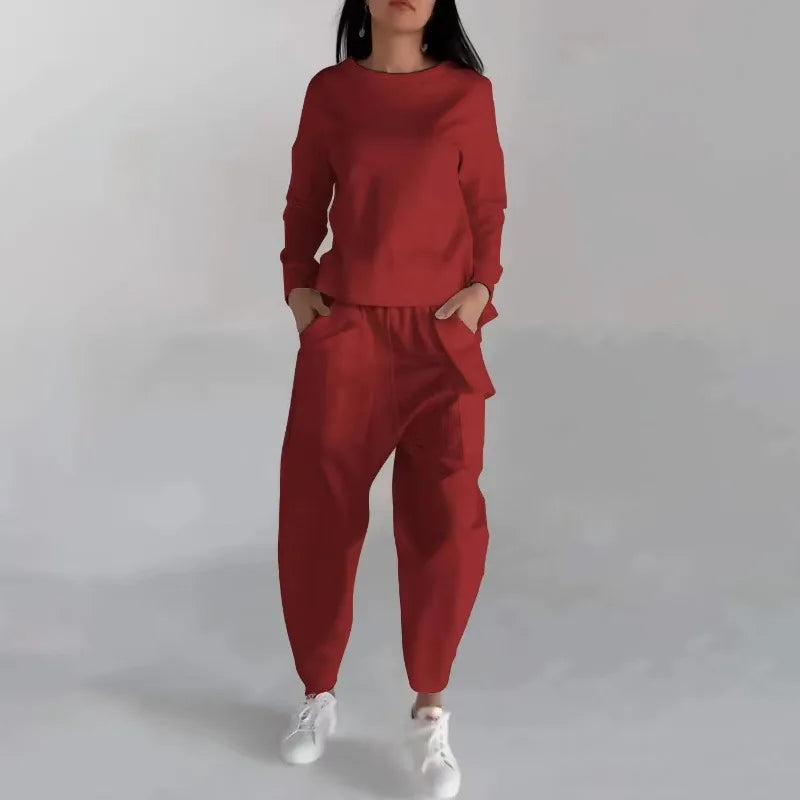 Marley Dameset – Stilfuldt og Komfortabelt To-delt Outfit med Moderigtige Detaljer