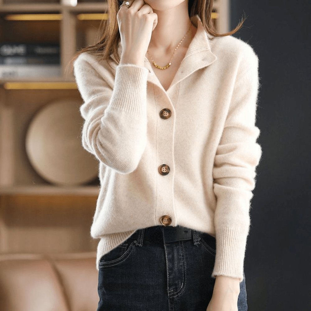 Darla Dame Kashmir Cardigan – Blød & Elegant Trøje med Komfortabel Pasform