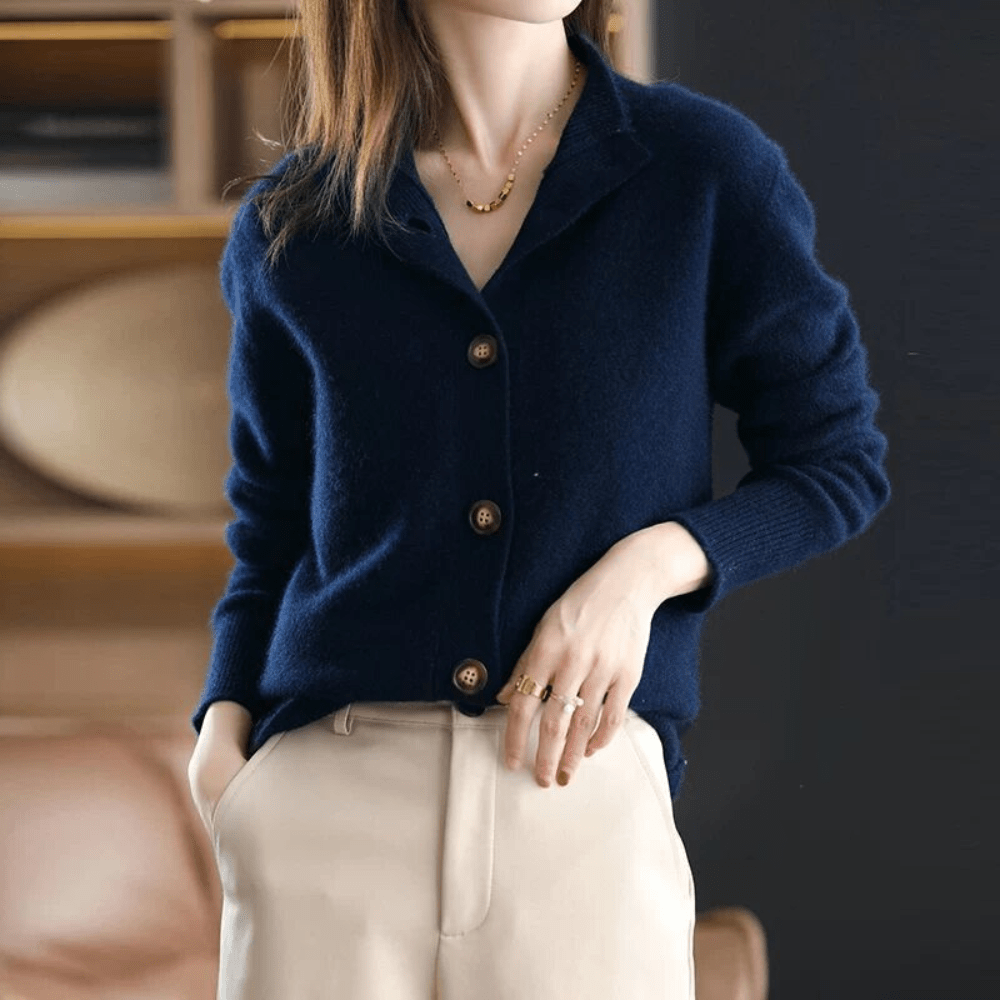 Darla Dame Kashmir Cardigan – Blød & Elegant Trøje med Komfortabel Pasform