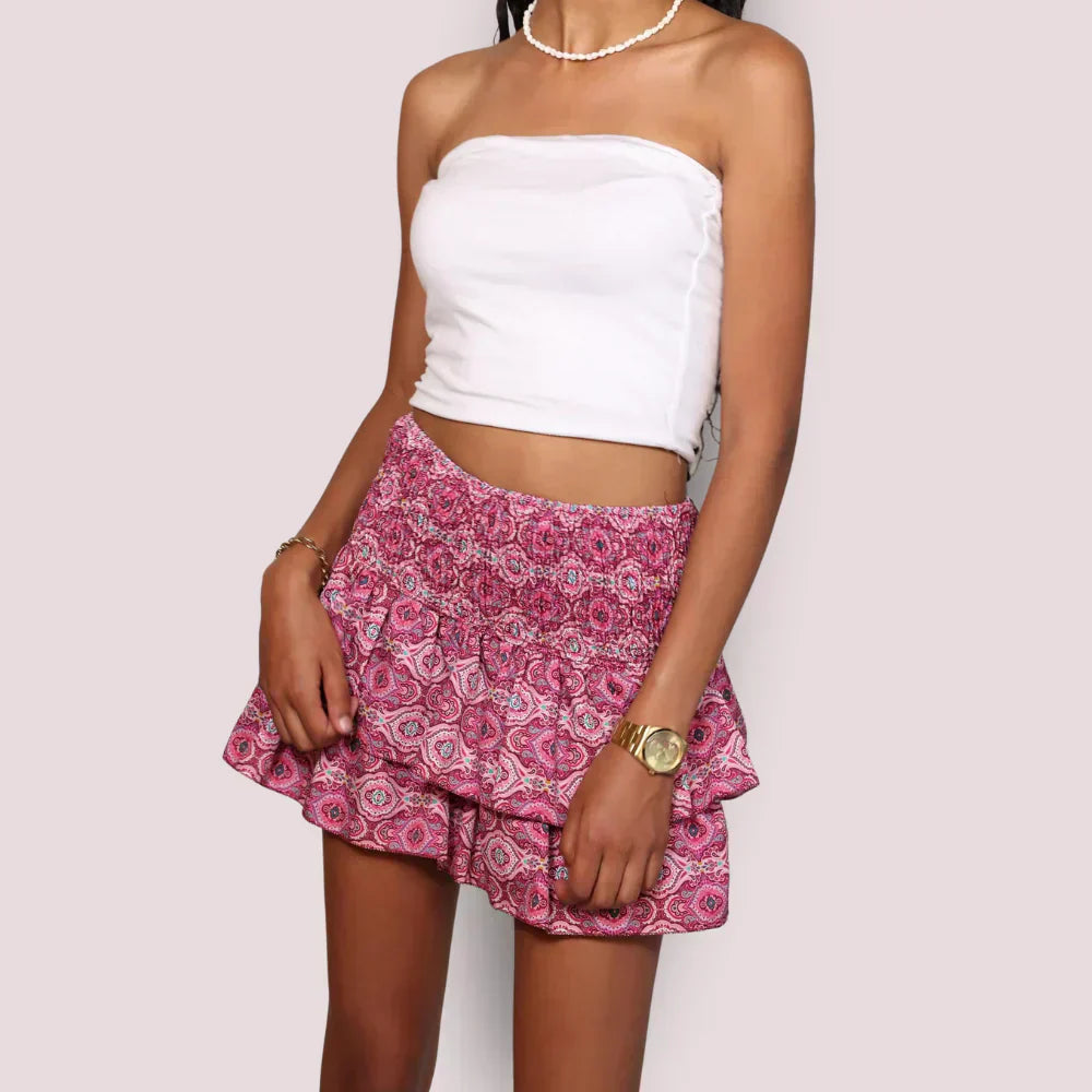 Avianna dames sommernederdel – Nederdel med blomsterprint, indershorts og en let, behagelig pasform
