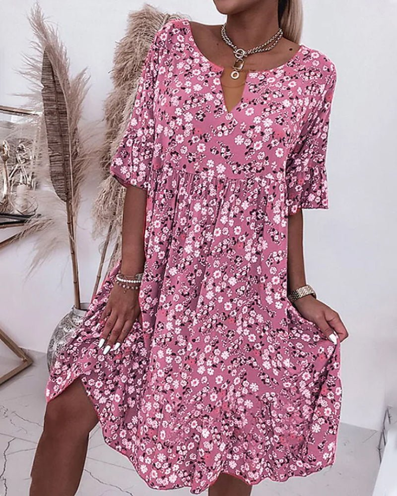 Selina Sommerkjole til Kvinder – Elegant Blomsterkjole med Luftigt Snit & Romantisk Design
