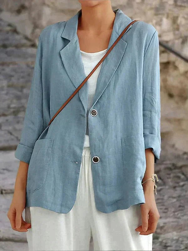 Carmen Dame Linned Blazer – Let og elegant blazer til hverdag og kontor