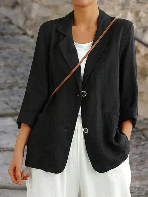 Carmen Dame Linned Blazer – Let og elegant blazer til hverdag og kontor