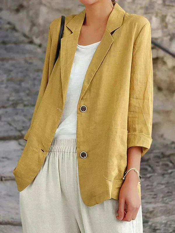 Carmen Dame Linned Blazer – Let og elegant blazer til hverdag og kontor